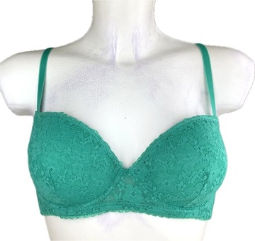 TEZENIS BIUSTONOSZ USZTYWNIANY FISZBINA KORONKA ZIELEŃ MIĘTA 75C