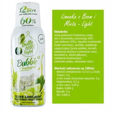 Zestaw 4 syropów do saturatora Soda FruttaMax Light: Bez i Pomarańcz