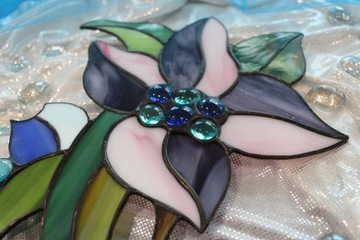 Rajski Kwiat Tiffany Witraż Fiolet II