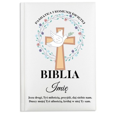 BIBLIA Personalizowana Prezent na I KOMUNIĘ WZORY