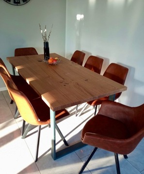 Stół dębowy rustykalny LOFT INDUSTRIALNY 180x80 cm