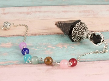 Чайная ложка маятника Daugonal Obsidian Chakras Divination Harmony Copper