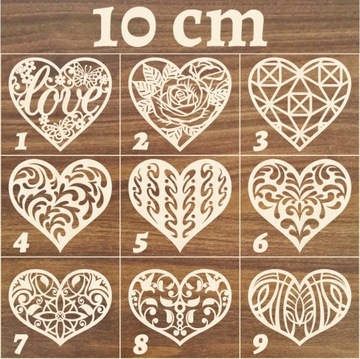 Serce ażurowe drewniane dekor decoupage 10cm