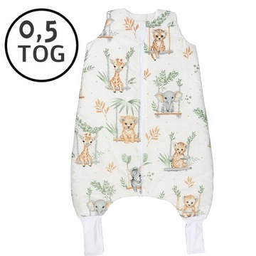 LETNI Śpiworek z nogawkami 74-86 S 0,5 TOG BAWEŁNA 100% PRODUKT POLSKI