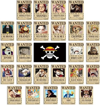 PLAKAT ONE PIECE ANIME ZESTAW FLAGA 26EL 28×20CM