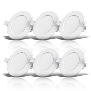 6X LED WPUSZCZANE ŚWIATŁA ŁAZIENKOWE REFLEKTORY