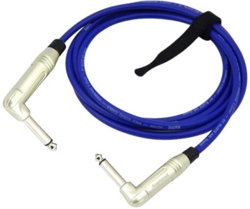Klotz Kytarový Instrumentální Kabel Pro Efekty Jack 6,3 mm Úhlový 7,5 m Modrý