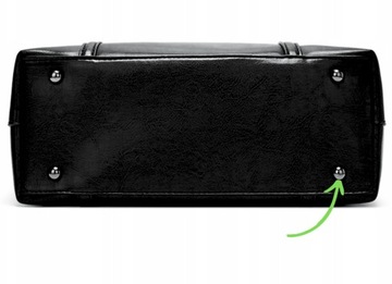 TOREBKA DAMSKA CZARNA DUŻA MIEJSKA TORBA NA RAMIE MODNA SKÓRZANA EKOSKÓRA