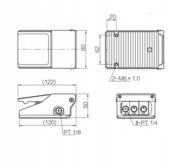 НОЖНОЙ КЛАПАН ПНЕВМАТИЧЕСКИЙ ВОЗДУХ 1/4 ПЕДАЛЬ 5/2 a