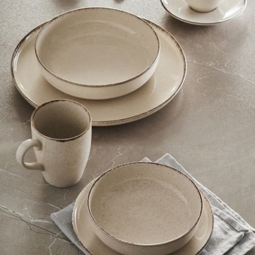 TALERZ GŁĘBOKI do zupy CRAFT 20cm beżowy AMBITION MISKA 680ml