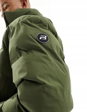 Pull&bear wle zielona khaki krótka pikowana kurtka L NG3