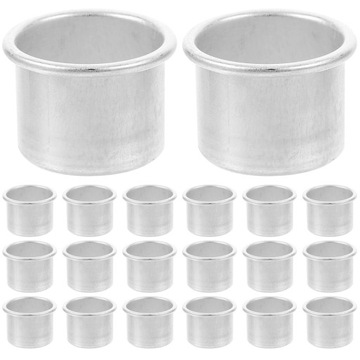 KUBKI NA ŚWIECE DEKORACYJNE ALUMINIOWE VINTAGE METALOWE ŚWIECE 25 SZT