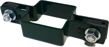 Obejma pośrednia przelotowa zielona słupka 50x50 mm zielony panel fi 4 mm