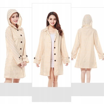 Непромокаемая дождевик с принтом и капюшоном, женская