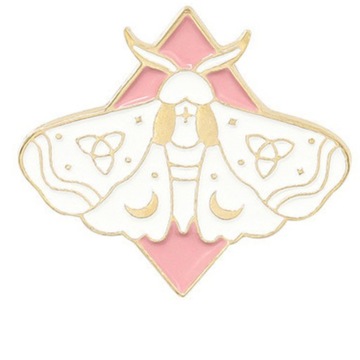 Przypinka Metal Różowo Złota Ćma Moth Owad Pin