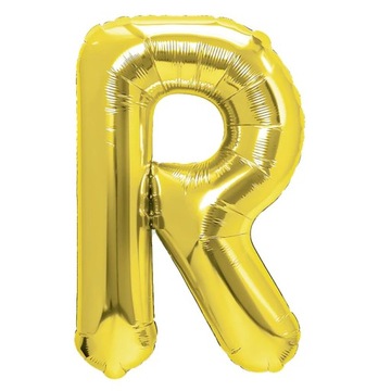 Balon foliowy literka R ZŁOTY urodziny litery 40cm