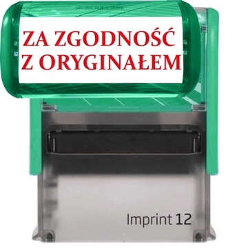 PIECZĄTKA ZA ZGODNOŚĆ Z ORYGINAŁEM TRODAT 8912 DO FIRMY BIURA ZIELONA
