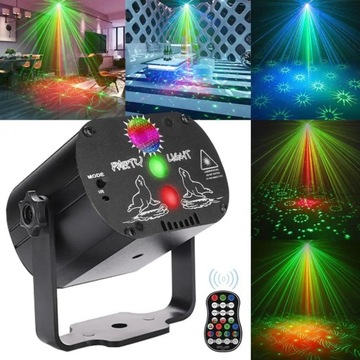 PROJEKTOR LASEROWY DYSKOTEKOWY ŚWIATŁA LED STROBOSKOP LASER IMPREZOWY
