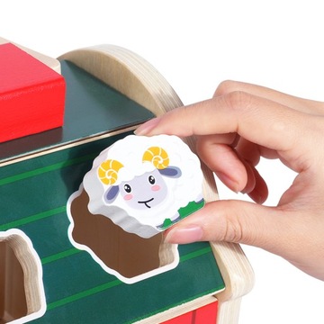 ДЕРЕВЯННЫЙ СОРТИРОВЩИК ФЕРМА ОБРАЗОВАТЕЛЬНЫЙ КУБИК ЖИВОТНЫЕ