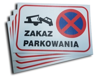 zakaz parkowania - 30x20 cm GRUBA solidna NAKLEJKA