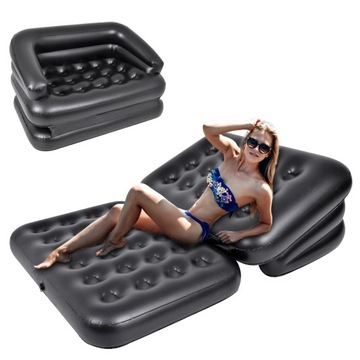 DMUCHANA SOFA MATERAC POMPOWANY AVENLI BALLO 5w1 CZARNA 198x138 CM