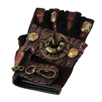 Vintage Gothic Steampunk Gear Głęboka brązowa skóra
