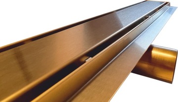 SANITLINE Линейный слив ЗОЛОТО / ЛАТУНЬ 2В1 ДЛЯ ПЛИТКИ ИЛИ ГЛАДКОЙ 70см PL