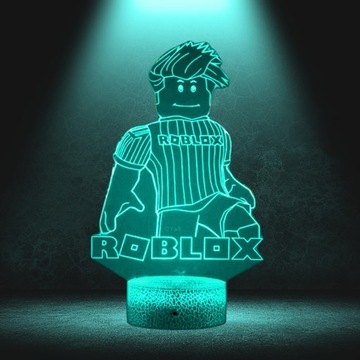 Lampka Nocna Biurkowa dla Dzieci Gra Roblox Podświetlana 16 LED + Pilot