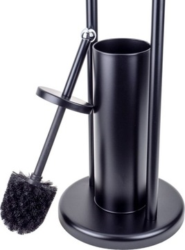 ПОЛОЧКА ДЛЯ ТУАЛЕТНОЙ БУМАГИ + НАБОР ТУАЛЕТНОЙ ЩЕТКИ, ЧЕРНЫЙ МЕТАЛЛ LOFT