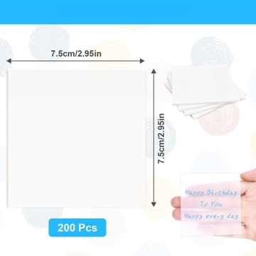 САМОКЛЕЙКИ ПРОЗРАЧНЫЕ 75х75мм-200с