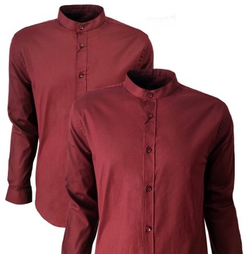 KOSZULA MĘSKA STÓJKA BORDO WIZYTOWA SPORTOWA 3XL