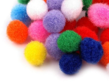 POMPONIKI 11mm POMPONY DUŻA PAKA MIX KOLORÓW 100szt