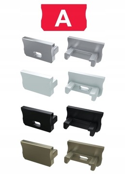 ZAŚLEPKA DO PROFILU TYPU A SZARA CZARNA BIAŁA INOX