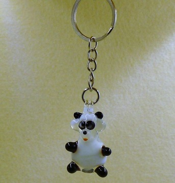 Brelok Figurka szklana Panda wisząca Zawieszka FS