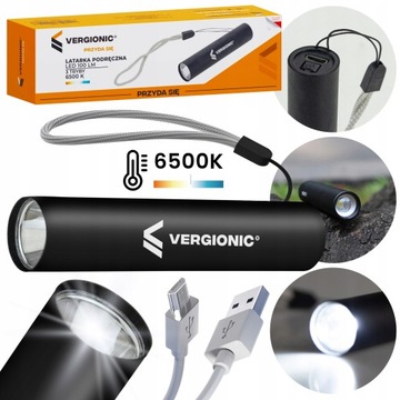 LATARKA PODRĘCZNA SMD LED 100LM KOMPAKTOWA KIESZONKOWA SOS 3 TRYBY
