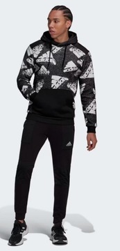 2859 BLUZA MĘSKA ADIDAS KANGURKA Z KAPTUREM WKŁADANA PRZEZ GŁOWĘ CZARNA S