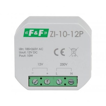Zasilacz impulsowy do puszki 12V 10W ZI-10-12P
