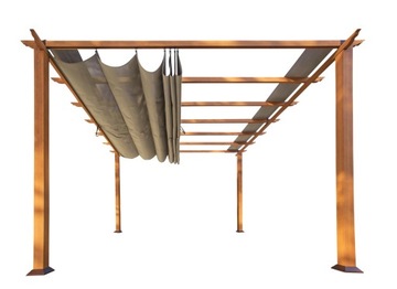 PERGOLA TARASOWA 3,5x3,5m OGRODOWA WIATA ALTANA JASNY BRĄZ ALUMINIUM