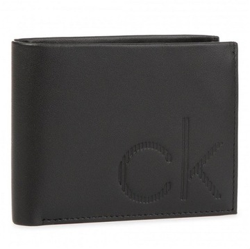 Calvin Klein portfel skórzany czarny miejsce na bilon K50K504833 BDS