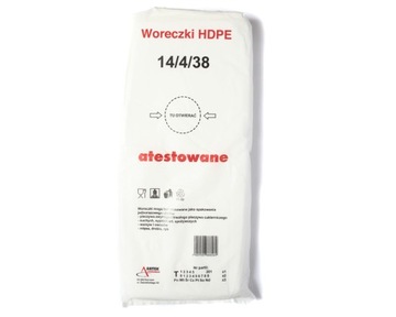 WORECZKI TOREBKI FOLIOWE HDPE ŚNIADANIOWE NA ŻYWNOŚĆ 14x38 cm ATESTOWANE