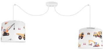 LAMPA SUFITOWA PAJĄK ABAŻUR KOPARKI 2 ŻYRADNOL DO POKOJU CHŁOPCA NOWOCZESNA