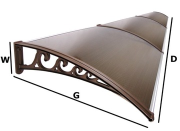 КРЫША НАД ДВЕРЬЮ КРЫША 300х100 ПОЛИКАРБОНАТ