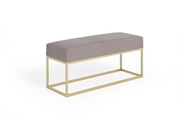Ławka pufa tapicerowana 2 loft metalowy ZŁOTY stelaż. Tkanina POSO 90cm