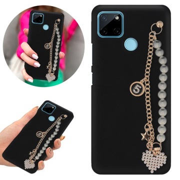 Etui BLINK Matowe Czarne Łańcuszek do REALME C21Y