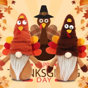 Плюшевая кукла-индюк Осенний урожай Гномик 2 шт.