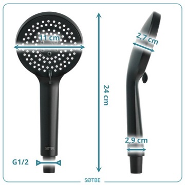 Душевая лейка с 5 функциями, аэрированная 6л/мин ECO SAVING SOTBE