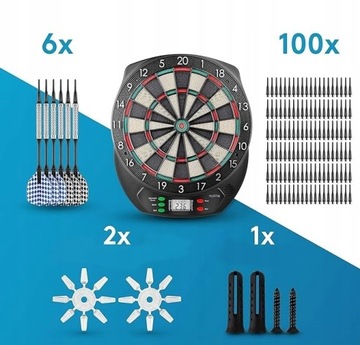 ПРОФЕССИОНАЛЬНЫЙ НАБОР ЭЛЕКТРОННАЯ ДАРТС ДОСКА С ДАРТСОМ