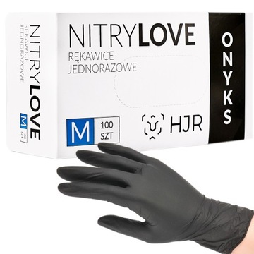 Rękawice HJR Rękawiczki NITRYLOWE CZARNE Onyks BLACK M