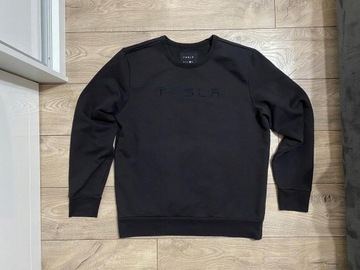 TESLA BLUZA CZARNA CREWNECK BIG LOGO CZARNA XL