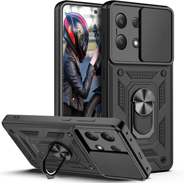 Чехол для Xiaomi Redmi Note 13 | 13 4G ARMOR SLIDE RING CASE + 9H GLASS